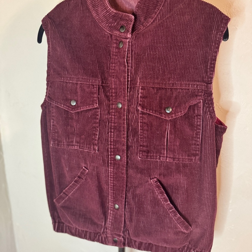 Corduroy Vest in Rich Burgundy